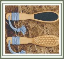 Wooden Foot File with Brush